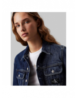 Veste en jean crop 90's bleu foncé femme - Calvin Klein Jeans