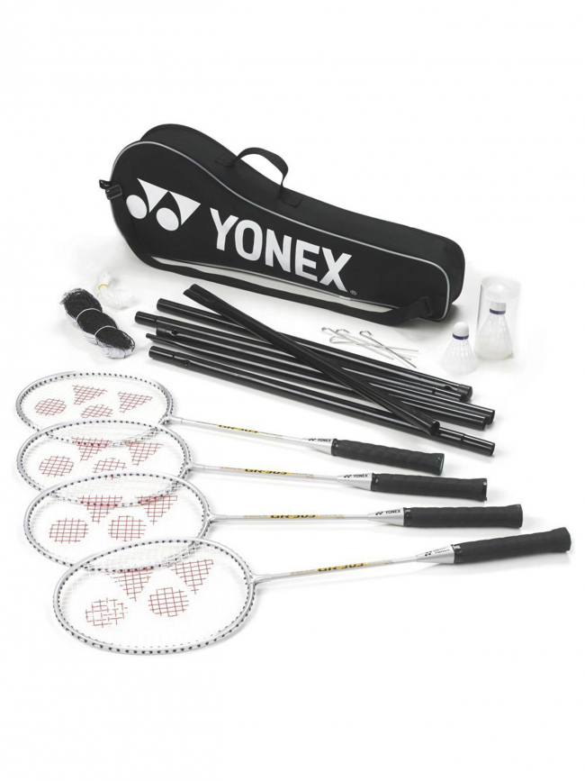 Set badminton 4 raquettes 2 volants filet argenté - Yonex