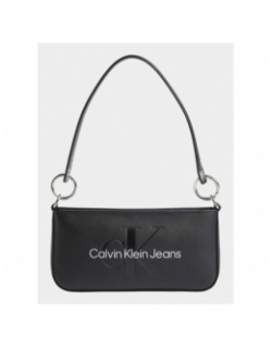 Sac a main sculpted shoulder noir femme - Calvin Klein