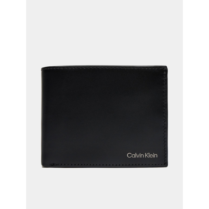 Portefeuille 3 volets smooth noir homme - Calvin Klein