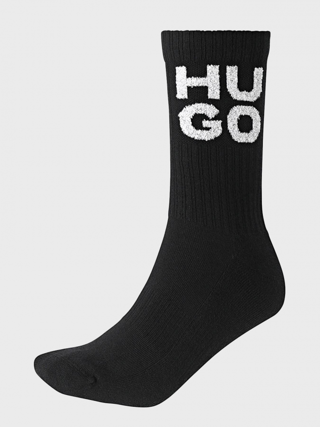 Pack de 3 paires de chaussettes blanc et noir homme - Hugo