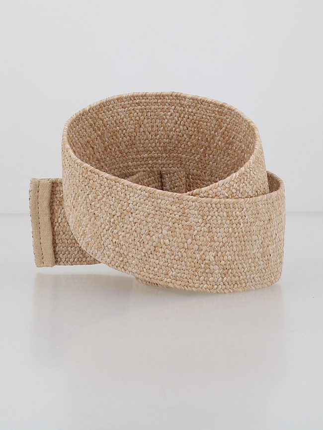 Ceinture en paille straw waist beige femme Pieces wimod