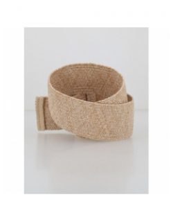 Ceinture en paille straw waist beige femme - Pieces