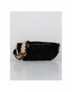 Sac banane effet velours jenny noir femme - Pieces