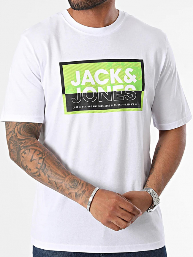 T-shirt logan summer blanc vert homme - Jack & Jones