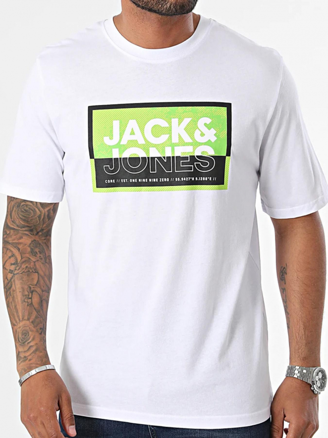 T-shirt logan summer blanc vert homme - Jack & Jones