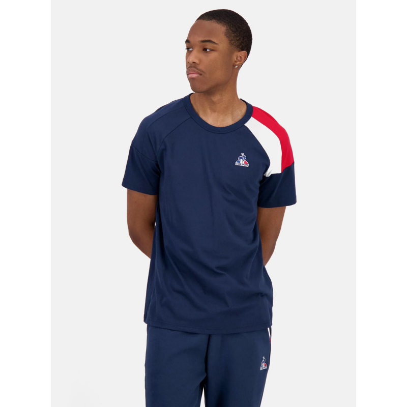 T-shirt tricolore n4 bleu marine homme - Le Coq Sportif