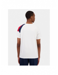 T-shirt épaule tricolore n4 blanc homme - Le Coq Sportif