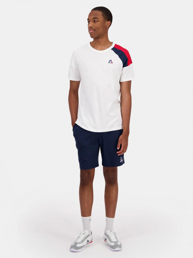 T-shirt épaule tricolore n4 blanc homme - Le Coq Sportif