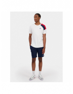 T-shirt épaule tricolore n4 blanc homme - Le Coq Sportif