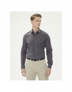 Chemise poplin stretch slim gris homme - Calvin Klein