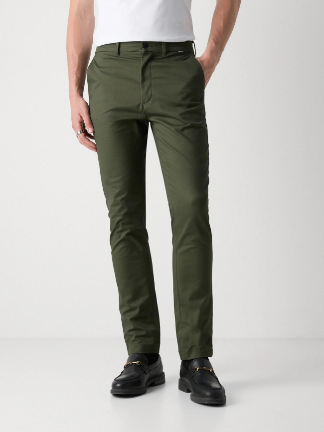 Pantalon modern twill slim chino kaki homme - Calvin Klein