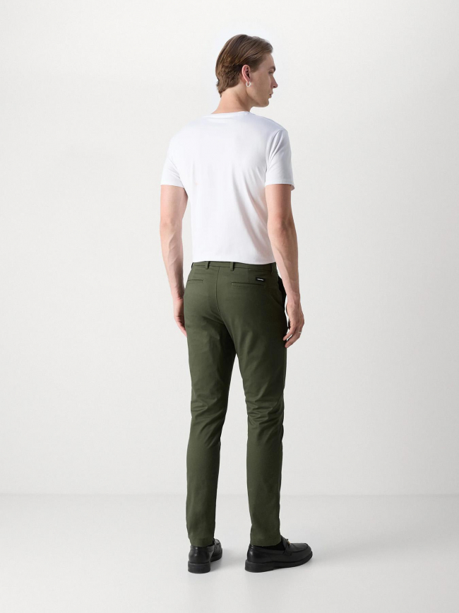 Pantalon modern twill slim chino kaki homme - Calvin Klein