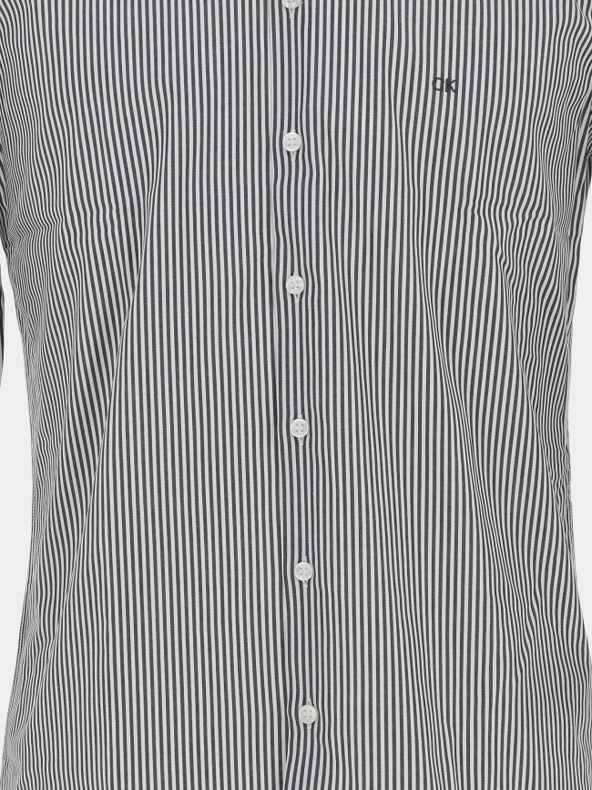 Chemise poplin stripe noir blanc homme - Calvin Klein