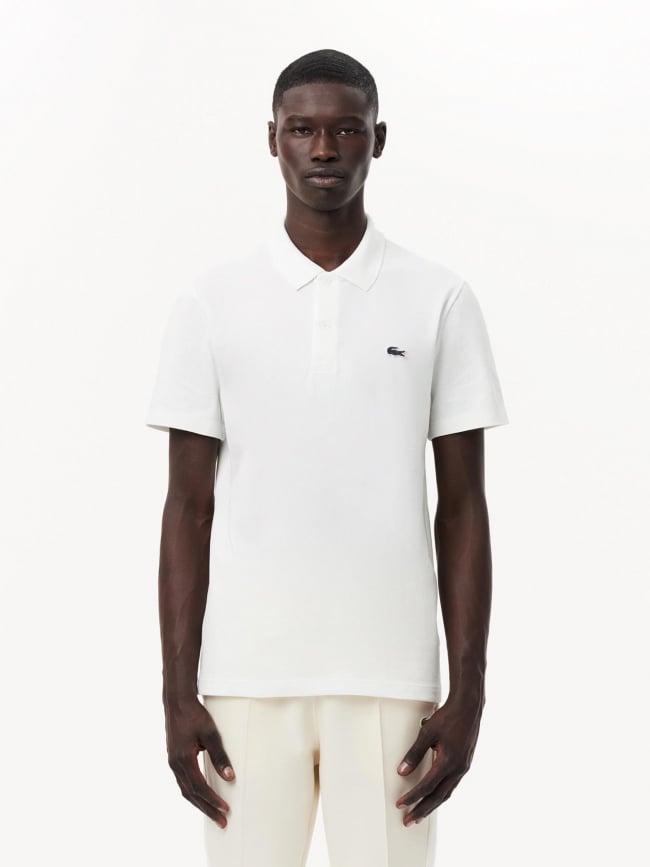 Polo uni regular logo blanc homme - Lacoste