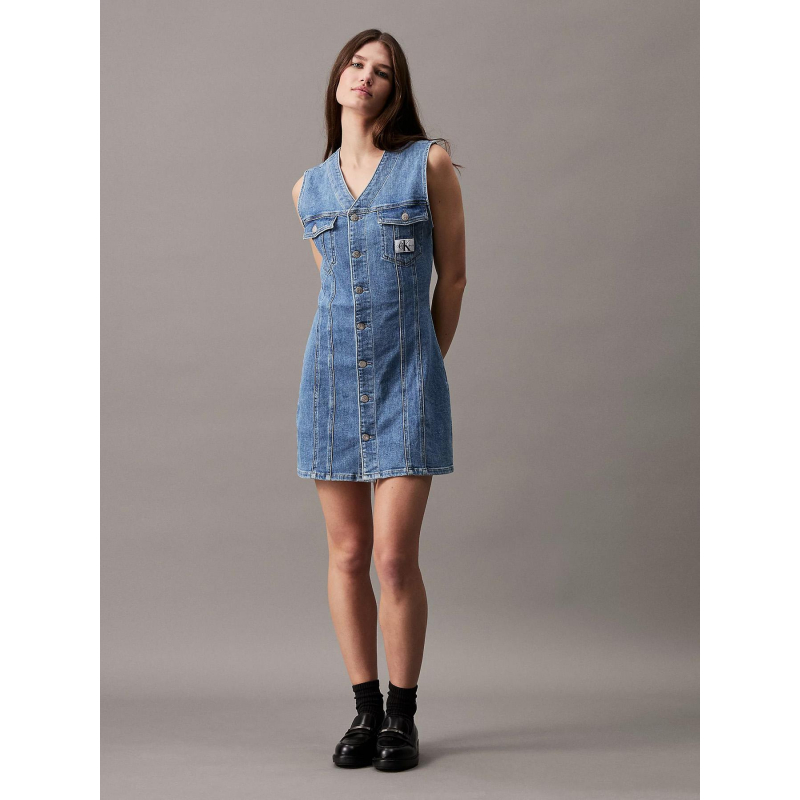 Robe en jean sans manche denim bleu femme- Calvin Klein