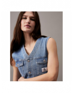 Robe en jean sans manche denim bleu femme- Calvin Klein