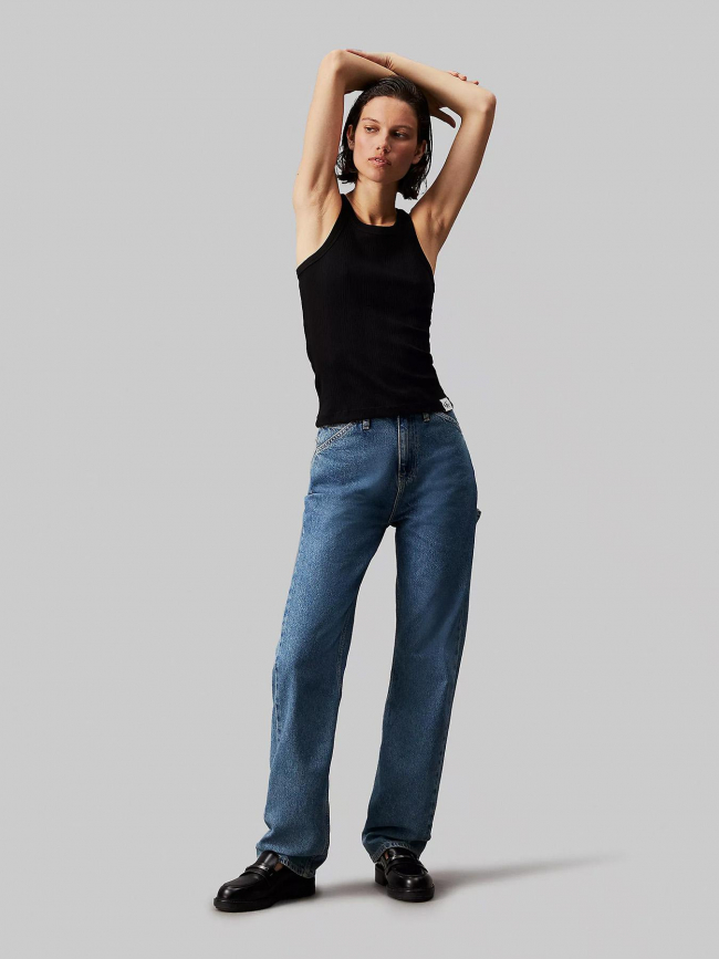Jean high rise straight bleu femme - Calvin Klein Jeans