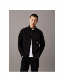 Chemise cargo overshirt noir homme - Calvin Klein Jeans