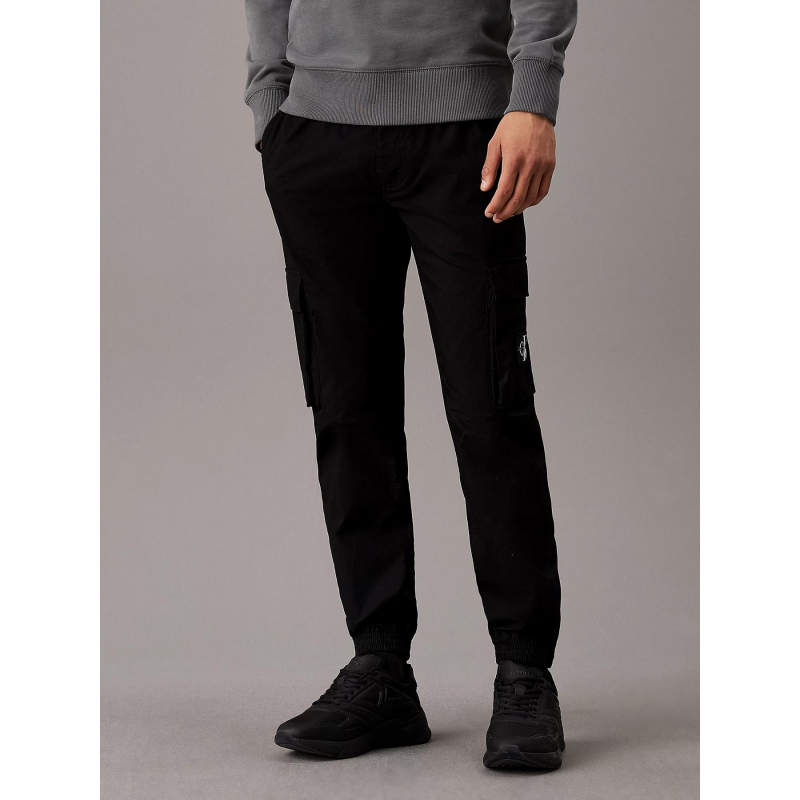 Pantalon cargo skinny washed noir homme - Calvin Klein Jeans