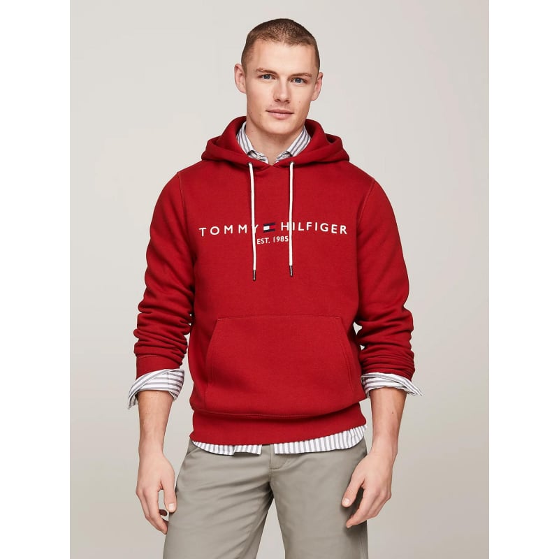 Sweat à capuche  logo hoody rouge homme - Tommy Hilfiger