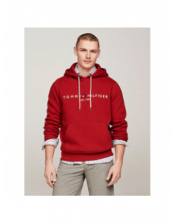 Sweat à capuche  logo hoody rouge homme - Tommy Hilfiger