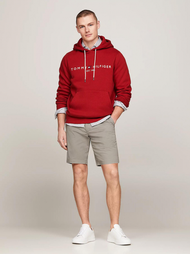 Sweat à capuche  logo hoody rouge homme - Tommy Hilfiger