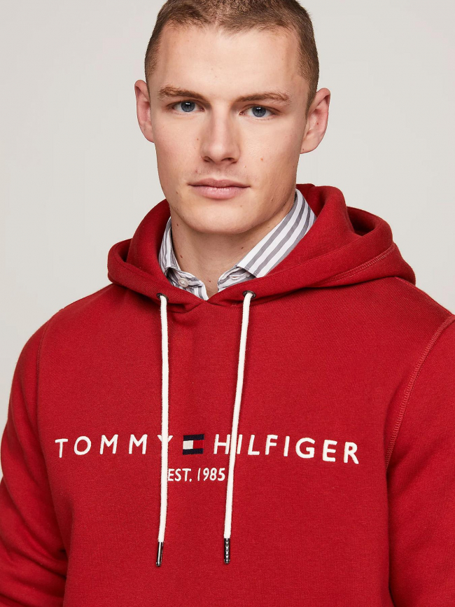 Sweat à capuche  logo hoody rouge homme - Tommy Hilfiger