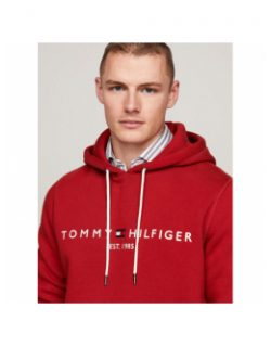 Sweat à capuche  logo hoody rouge homme - Tommy Hilfiger