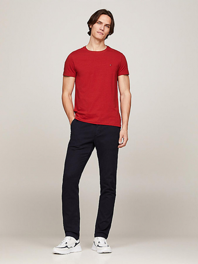 T-shirt stretch slim fit rouge homme- Tommy Hilfiger