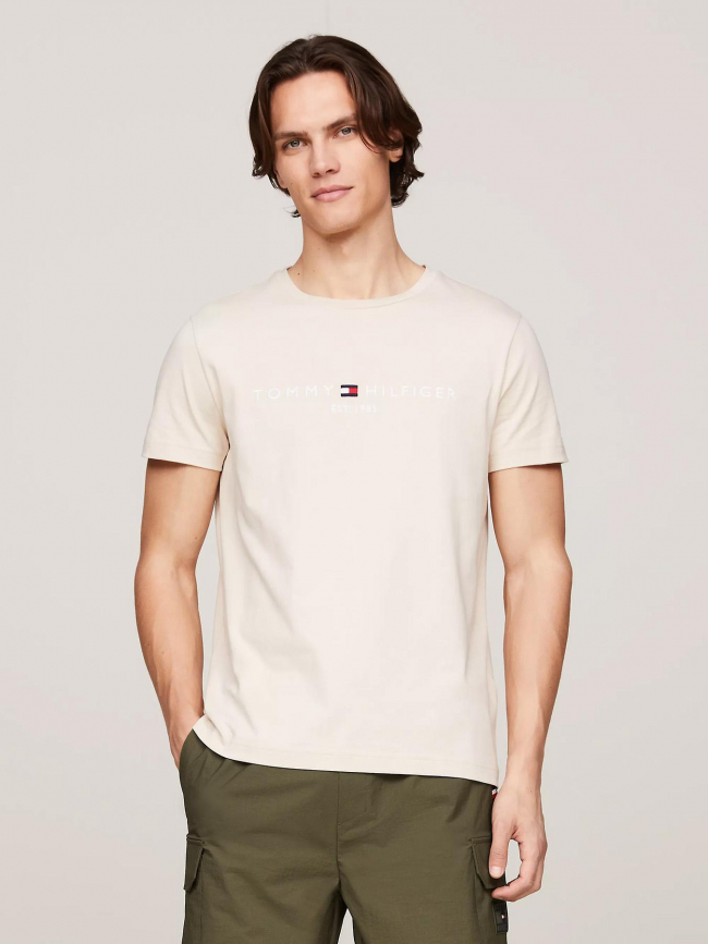 T-shirt logo beige homme - Tommy Hilfiger