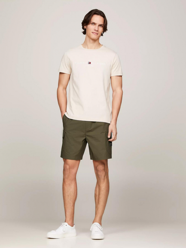 T-shirt logo beige homme - Tommy Hilfiger