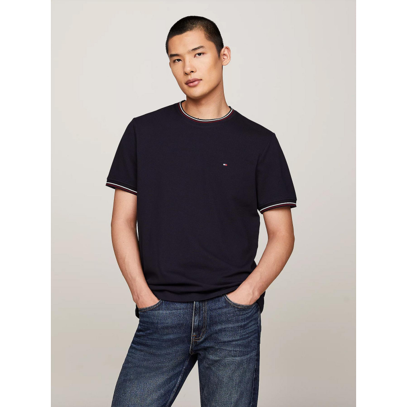 T-shirt rwb tipped collar  bleu marine homme - Tommy Hilfiger