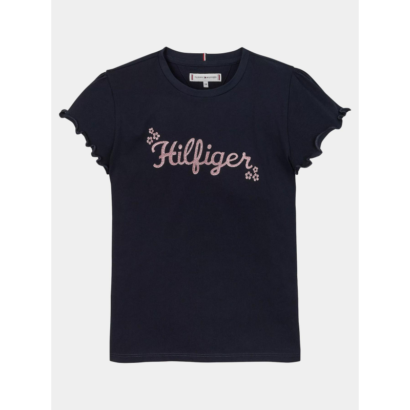 T-shirt flower glitter reg noir enfant - Tommy Hilfiger