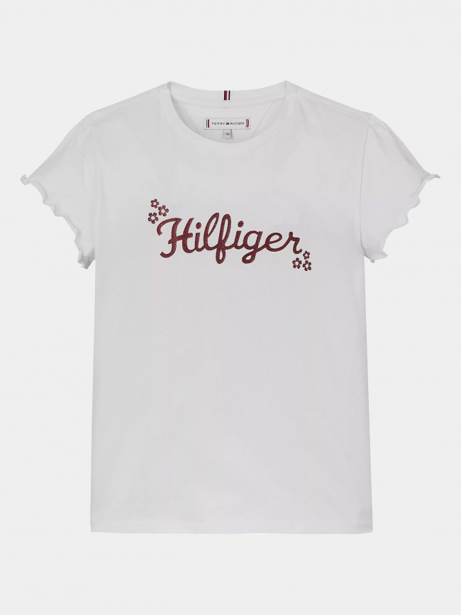 T-shirt flower glitter reg blanc fille | Tommy Hilfiger