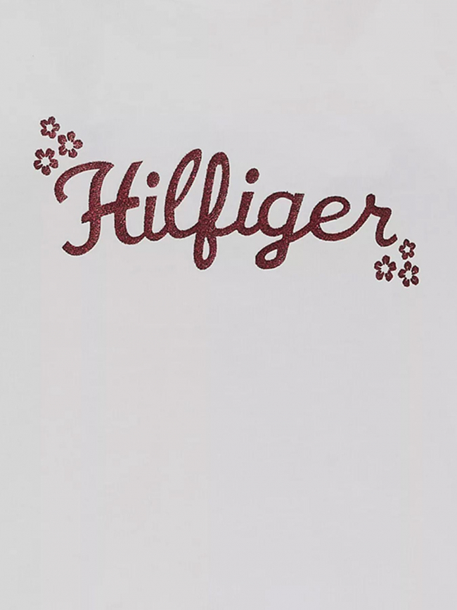 T-shirt flower glitter reg blanc fille | Tommy Hilfiger