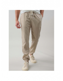 Pantalon en lin mezel beige homme - Deeluxe