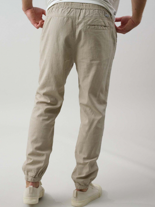 Pantalon en lin mezel beige homme - Deeluxe