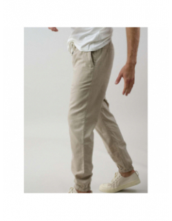 Pantalon en lin mezel beige homme - Deeluxe