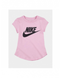 T-shirt logo paillette futura rose fille - Nike