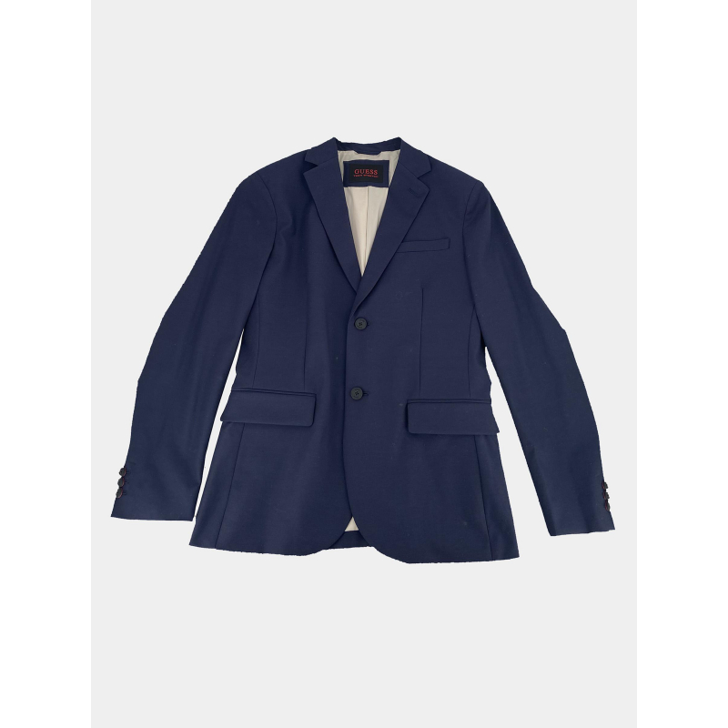 Veste blazer eaton tissu technique bleu marine homme - Guess