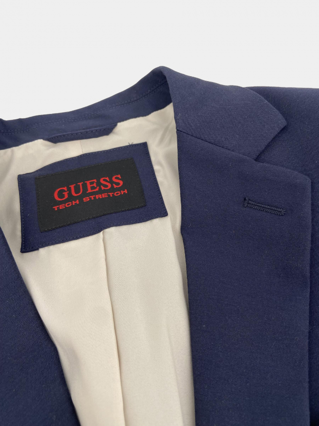 Veste blazer eaton tissu technique bleu marine homme - Guess