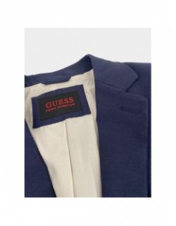 Veste blazer eaton tissu technique bleu marine homme - Guess