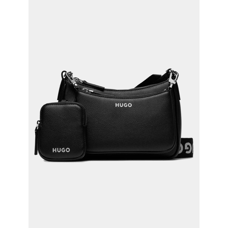 Sac bandoulière multi cross noir femme - Hugo