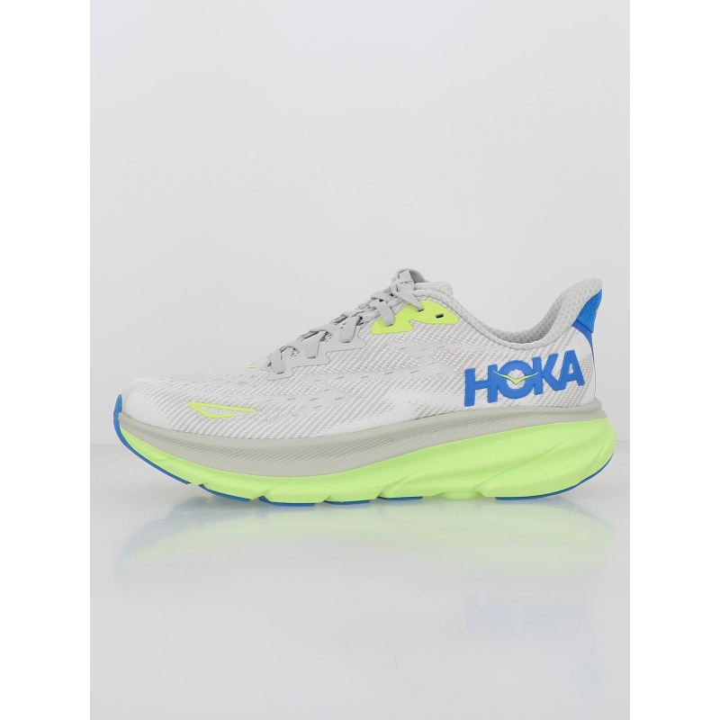 Chaussures de running clifton 9 blanc gris homme - Hoka