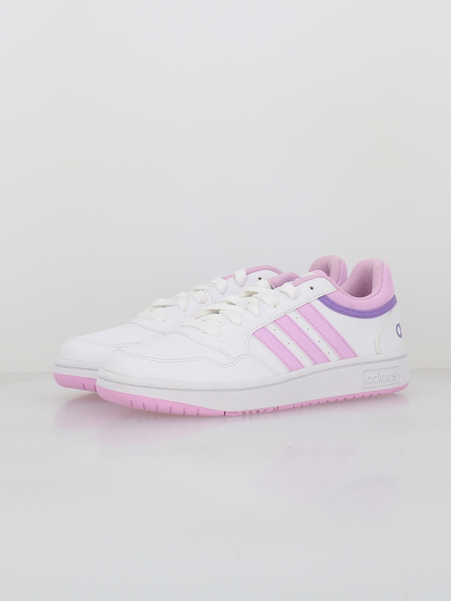 Baskets hoops 3.0 k blanc rose enfant - Adidas