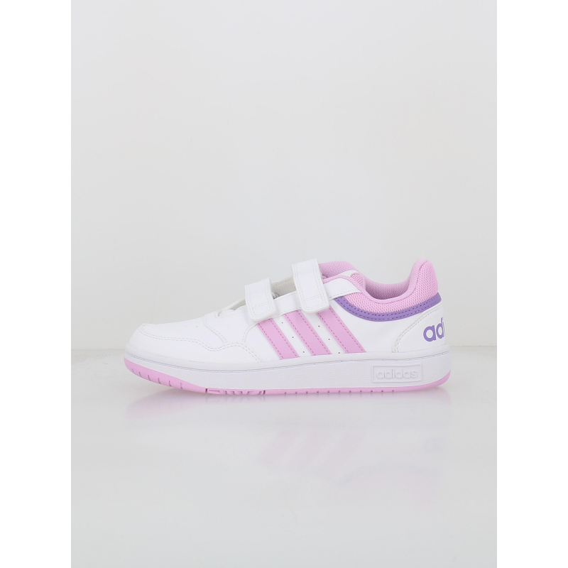 Baskets hoops 3.0 cf blanc rose enfant - Adidas