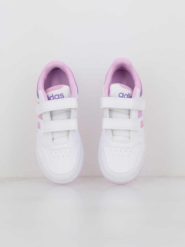 Baskets hoops 3.0 cf blanc rose enfant - Adidas