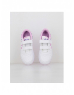 Baskets hoops 3.0 cf blanc rose enfant - Adidas