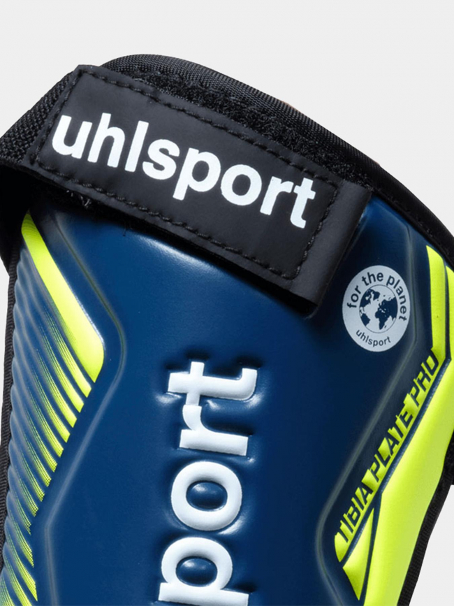 Protège tibias plate pro bleu et jaune fluo - Uhlsport